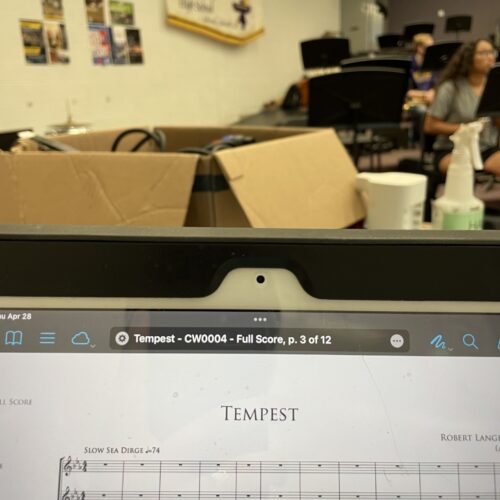Getting ready to rehearse Tempest.