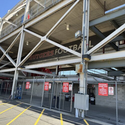 Outside of SHI Stadium at Rutgers