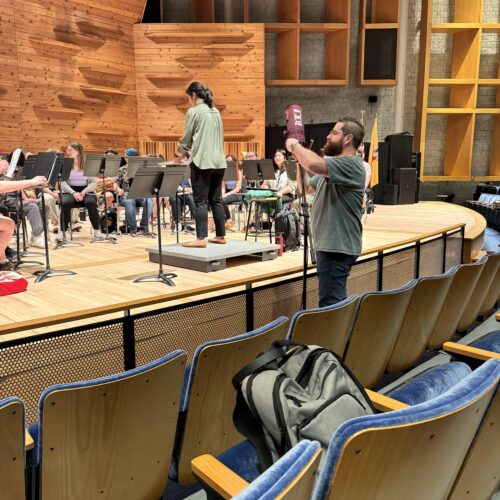 Adam Klein getting the vocal microphone setup for the session