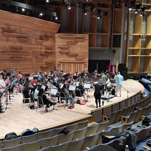 Me explaining to the low brass that while they are my favorite and can do no harm, they need to back down just a smidge.